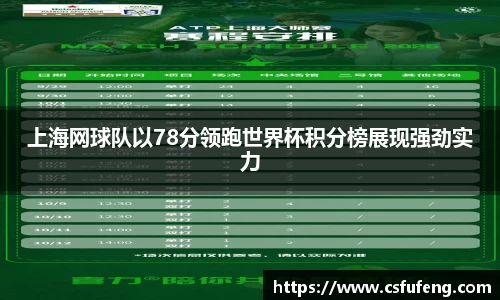上海网球队以78分领跑世界杯积分榜展现强劲实力