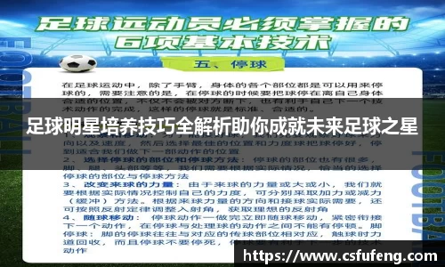 足球明星培养技巧全解析助你成就未来足球之星